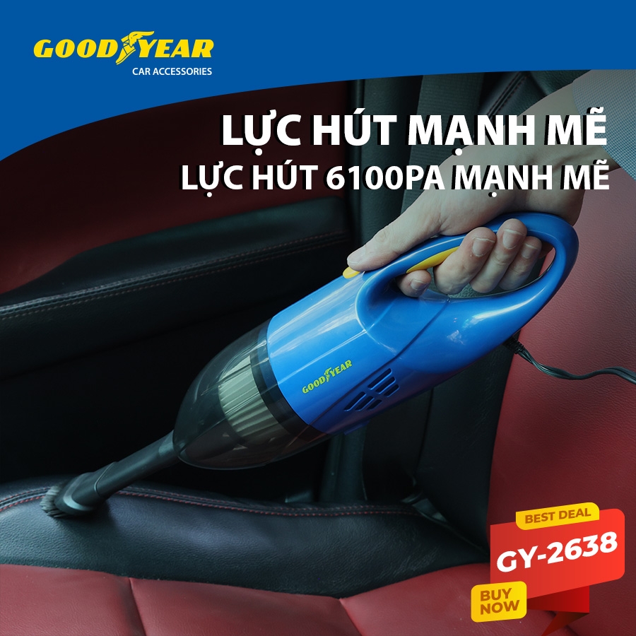 Máy Hút Bụi Cầm Tay Chuyên Dụng GOODYEAR GY-2638 Mini Lực Hút Mạnh Mẽ