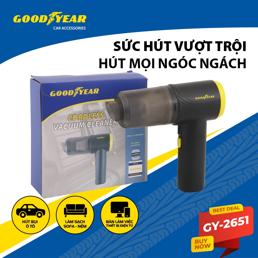 Máy Hút Kiêm Thổi Bụi Cầm Tay GOODYEAR GY-2651 Siêu Mini Sạc Điện Thông Minh
