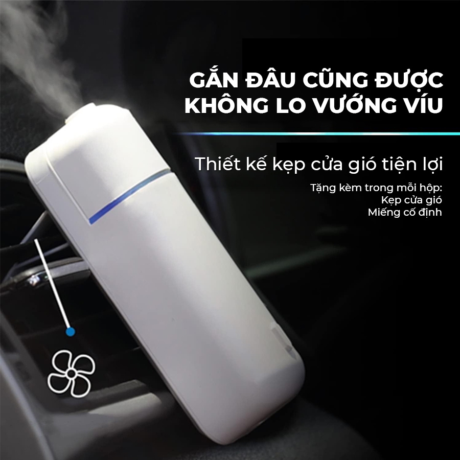 Máy Khuếch Tán Tinh Dầu Ô Tô Mini Cao Cấp | Phun Sương Siêu Âm | Xịt Thơm Tự Động FK01 - Nhập Khẩu Chính Hãng