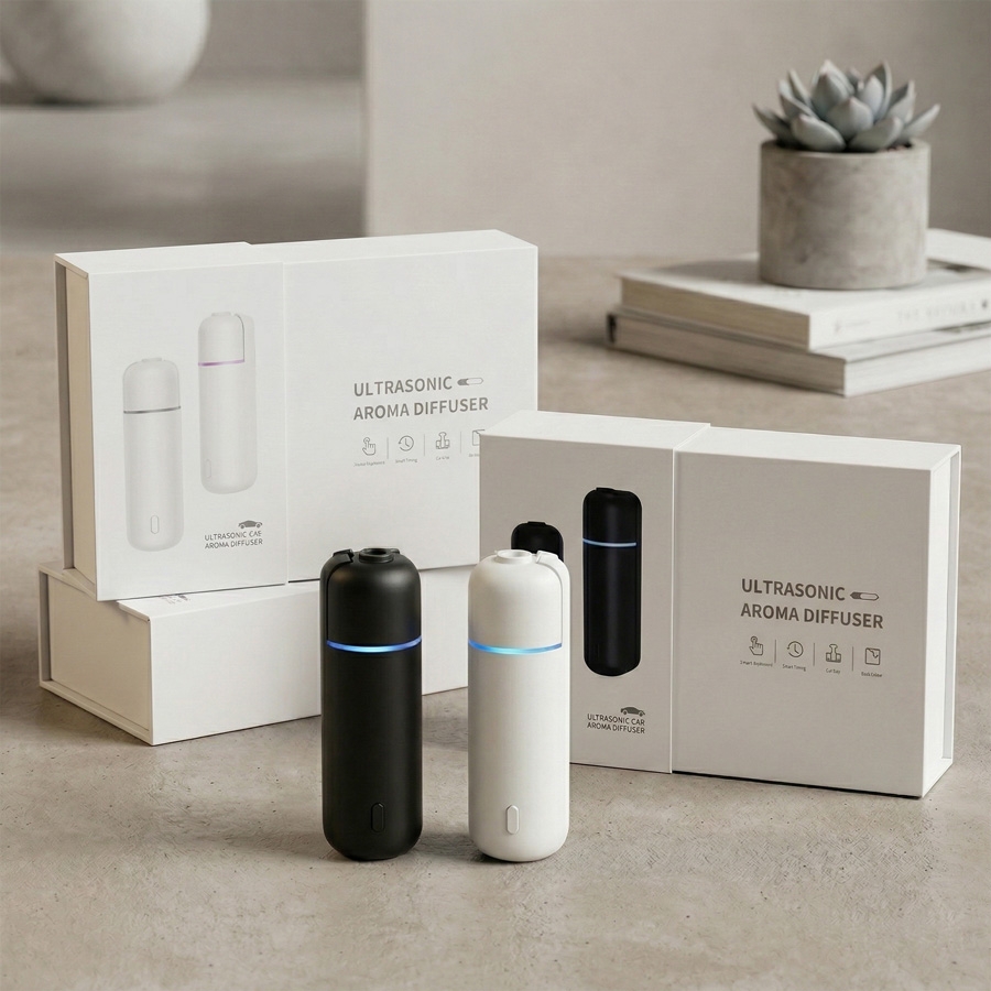 Máy Khuếch Tán Tinh Dầu Ô Tô Mini Cao Cấp | Phun Sương Siêu Âm | Xịt Thơm Tự Động FK01 - Nhập Khẩu Chính Hãng