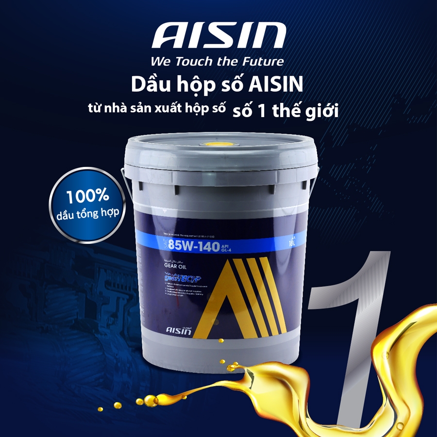 Nhớt Hộp Số AISIN Geartech+ GL-4 85W140 18 Lít GSL4851418PL - Nhập Khẩu Chính Hãng