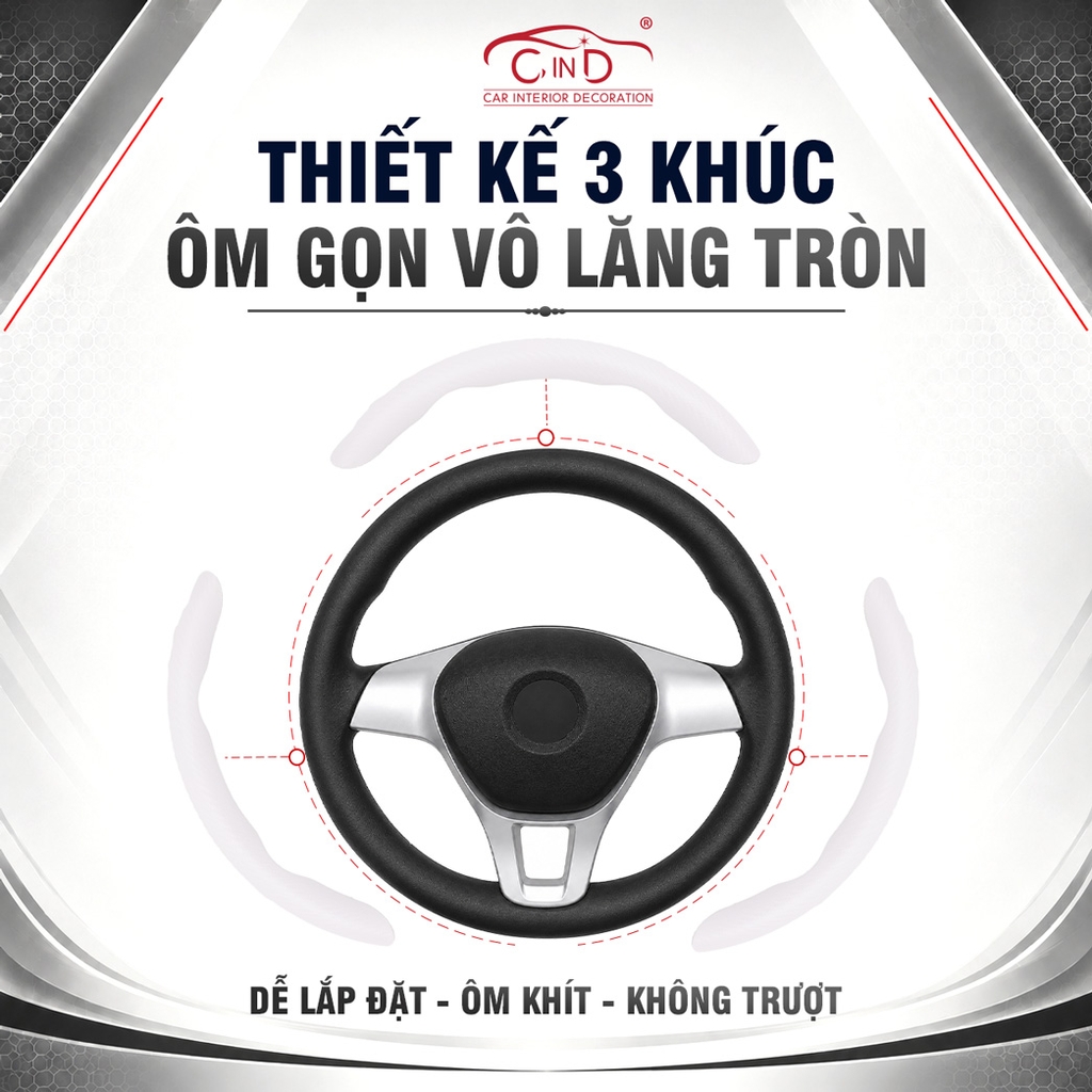 Miếng Ốp Bọc Vô Lăng Ô Tô CIND Carbon Nhám (Phiên Bản Nâng Cấp) Bám Tay Ma Sát Tốt Mỏng Nhẹ Chống Trượt Phù Hợp Nhiều Dòng Xe
