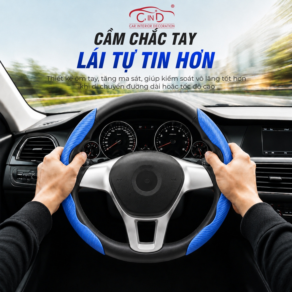 Ốp Bọc Vô Lăng CIND Carbon Nhám Thể Thao Mỏng Nhẹ Chống Trượt Phù Hợp Nhiều Dòng Xe