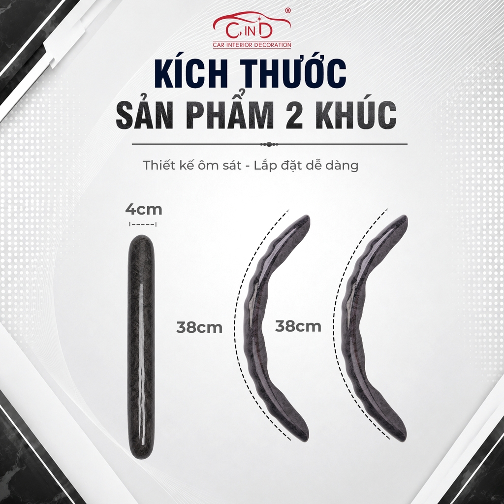 Ốp Bọc Vô Lăng CIND Vân Gỗ Đào Sang Trọng Mỏng Nhẹ Chống Trượt Phù Hợp Nhiều Dòng Xe