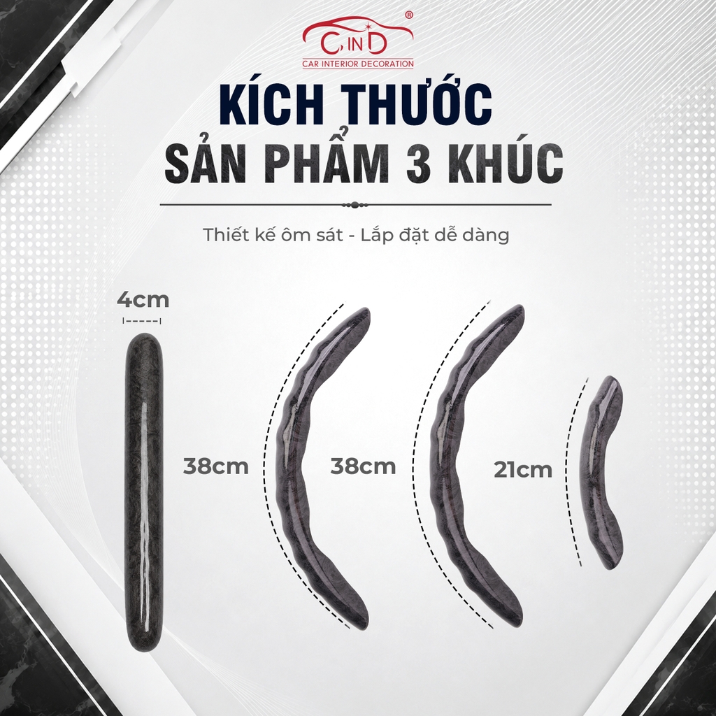 Ốp Bọc Vô Lăng CIND Vân Gỗ Đào Sang Trọng Mỏng Nhẹ Chống Trượt Phù Hợp Nhiều Dòng Xe