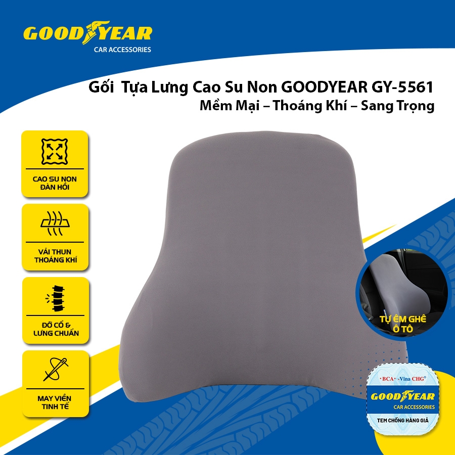 Gối Tựa Đầu Tựa Lưng Cao Su Non GOODYEAR Sang Trọng Mềm Mại Thoáng Khí