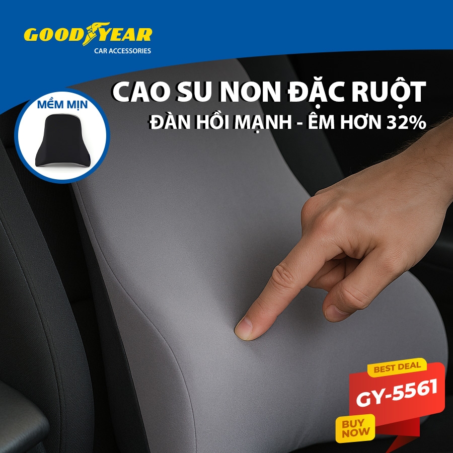 Gối Tựa Đầu Tựa Lưng Cao Su Non GOODYEAR Sang Trọng Mềm Mại Thoáng Khí