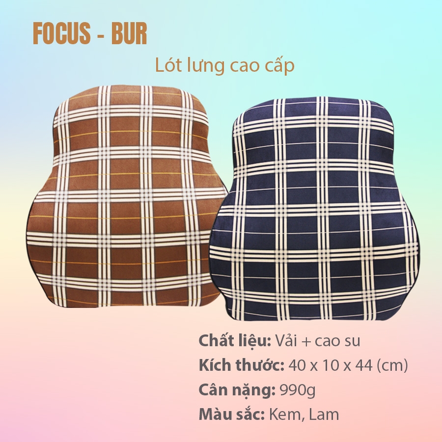 Tựa Lưng Cao Su Non FOCUS Bur FG-YM04-B Màu Lam - Nhập Khẩu Chính Hãng