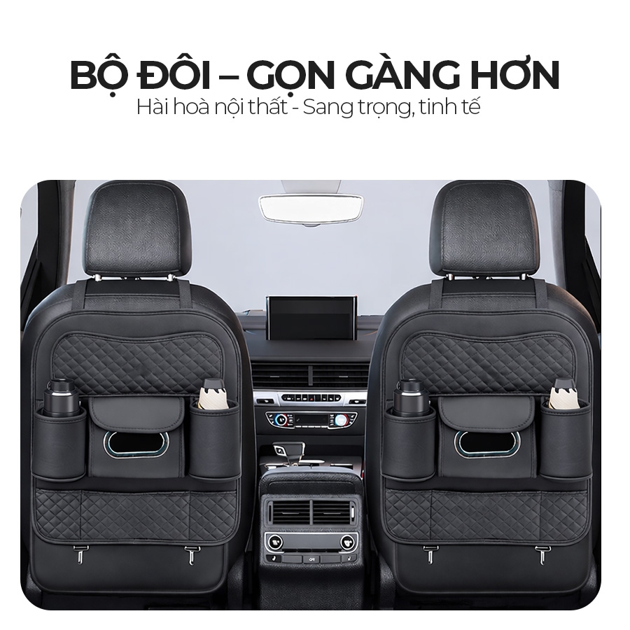 Túi Đựng Đồ Xe Hơi Đa Năng Sau Ghế Ô Tô CIND CD-N011 Da PU Màu Đen - Nhập Khẩu Chính Hãng