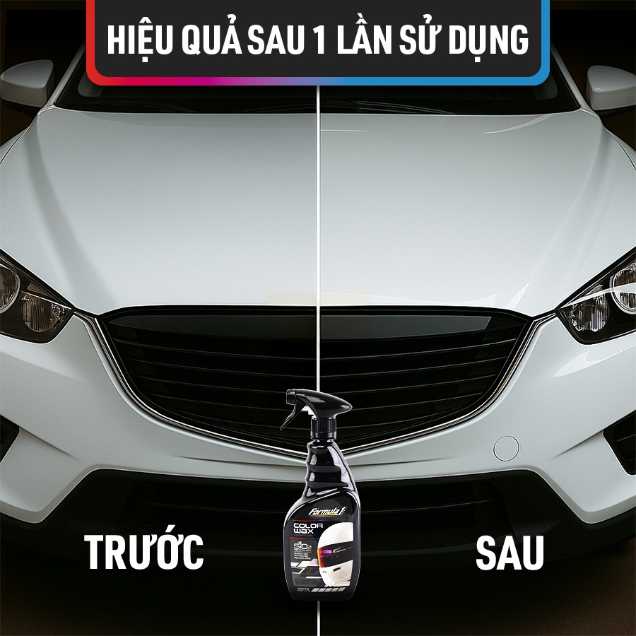 Xịt Phủ Bóng Màu Trắng Ceramic Color Wax SiO2 FORMULA 1 617963 680ml Làm Sáng Màu Xe Bóng Sáng Như Mới - Nhập Khẩu Chính Hãng