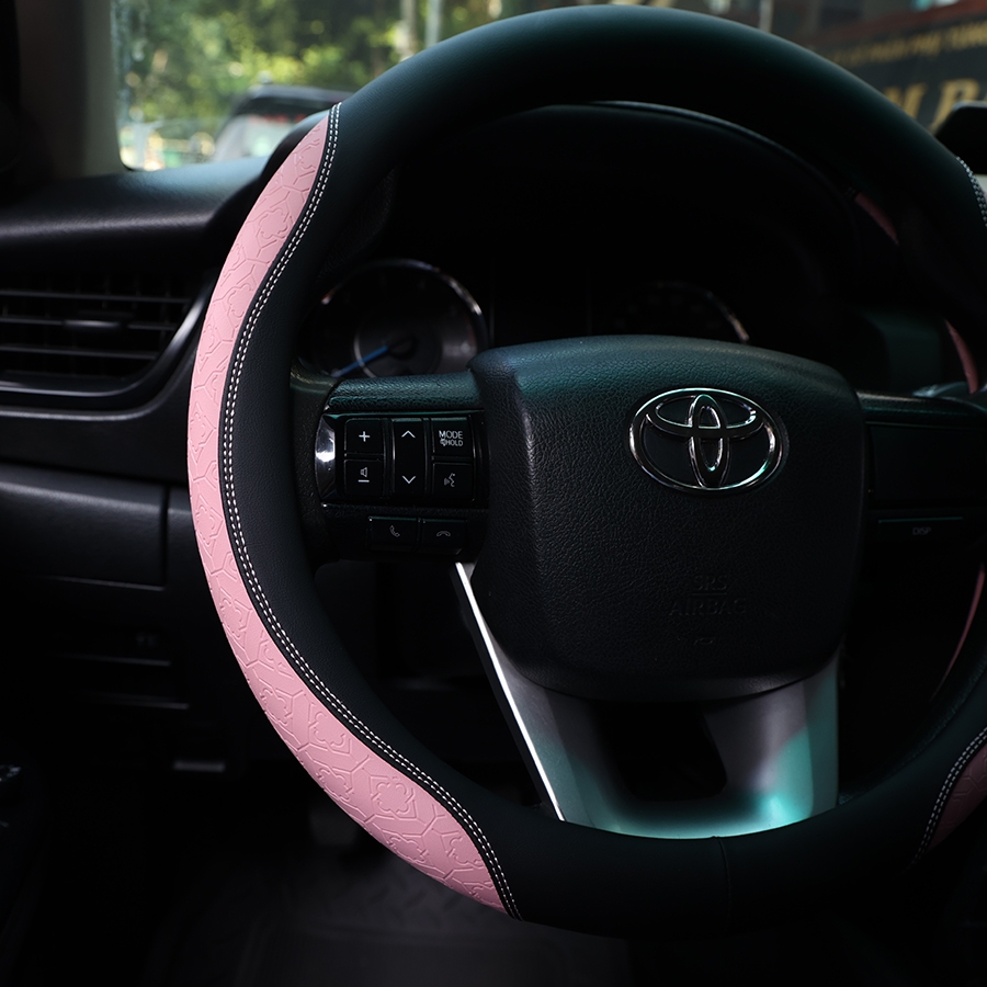 Bọc Vô Lăng CIND 8291 Size M Màu Đen Hồng - Nhập Khẩu Chính Hãng