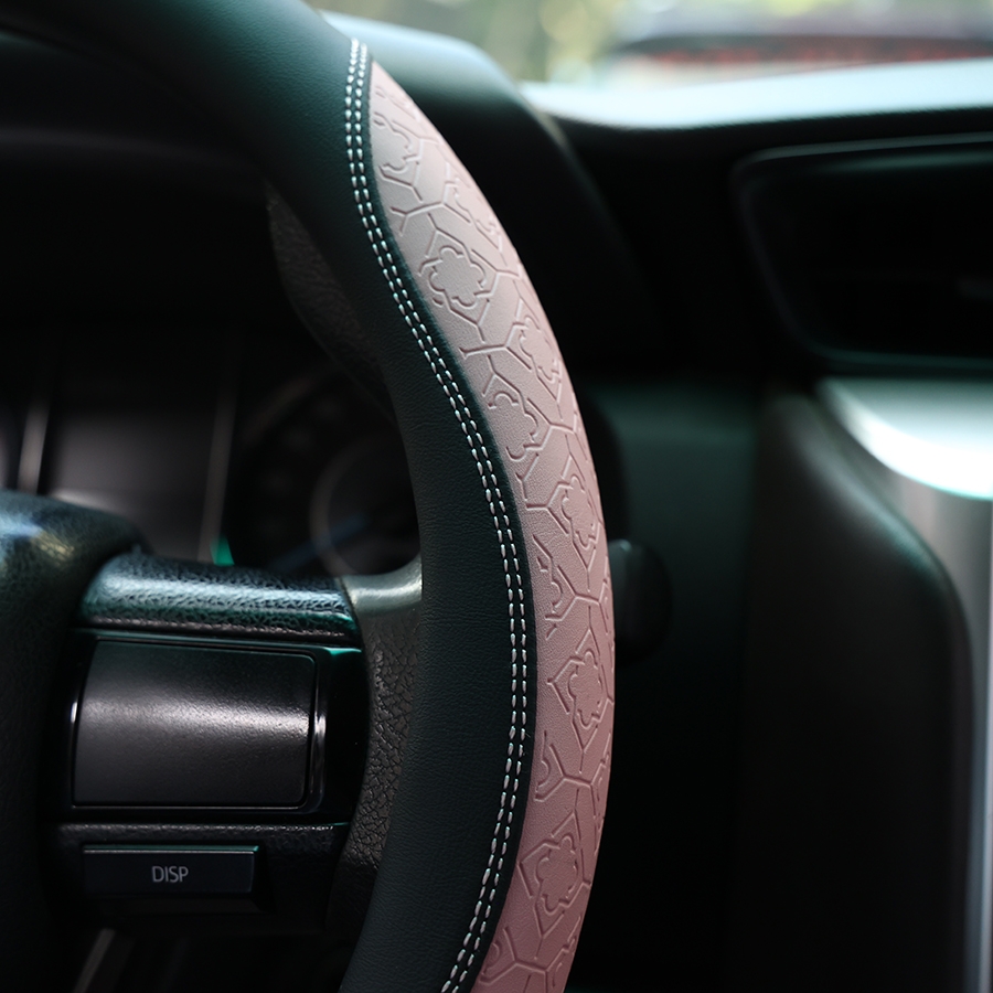 Bọc Vô Lăng CIND 8291 Size M Màu Đen Hồng - Nhập Khẩu Chính Hãng