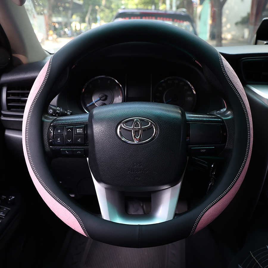 Bọc Vô Lăng CIND 8291 Size M Màu Đen Hồng - Nhập Khẩu Chính Hãng