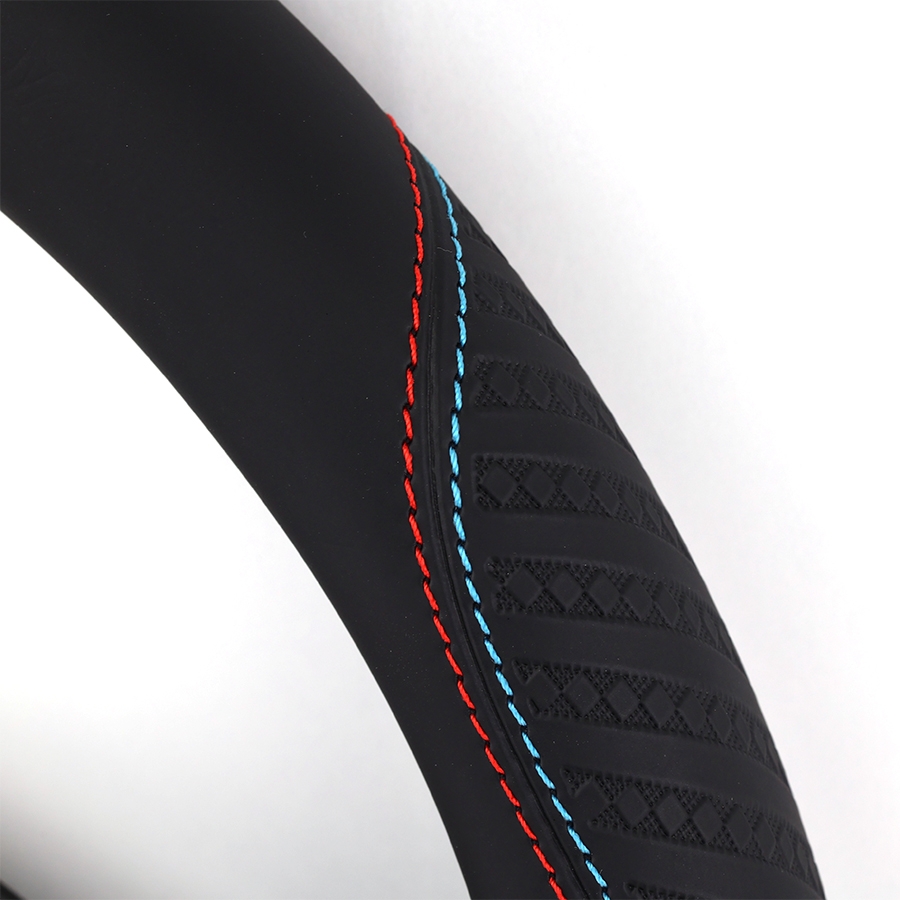 Bọc Vô Lăng CIND 8558 Size M Màu Đen Chỉ Đỏ Lam- Nhập Khẩu Chính Hãng