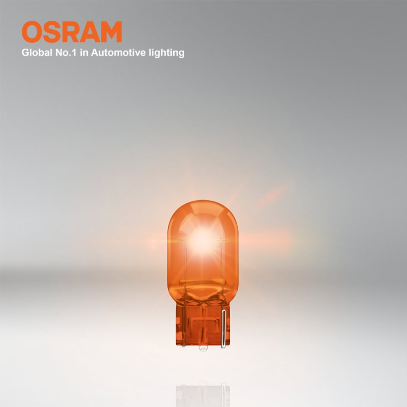 Combo 10 Bóng Đèn Chân Ghim Lớn 1 Tim OSRAM Original T20 WY21W 12V 21W Màu Vàng - Nhập Khẩu Chính Hãng