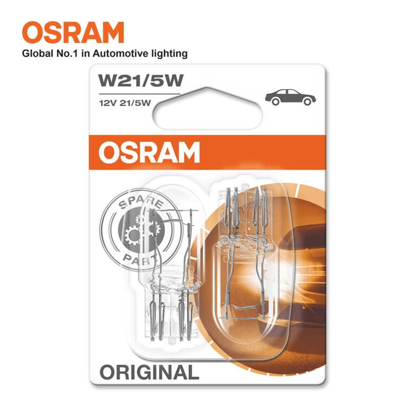 Combo 2 Bóng Đèn Chân Ghim Lớn 2 Tim OSRAM Original T20 W21/5W 12V 21/5W - Nhập Khẩu Chính Hãng