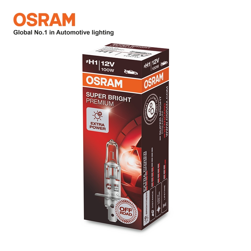 Bóng Đèn Halogen OSRAM Super Bright Premium H1 12V 100W - Nhập Khẩu Chính Hãng