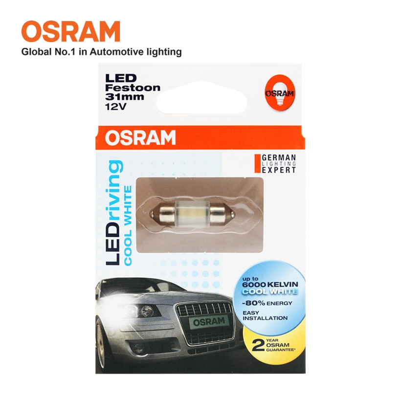 Bóng Đèn Led Cana Ngắn OSRAM Standard Retrofit C5W 12V Màu Trắng Cool - Nhập Khẩu Chính Hãng