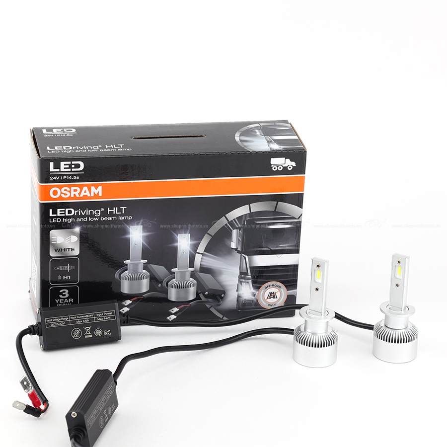 Combo 2 Bóng Đèn Led HLT OSRAM H1 64155DWS 24V 12W - Nhập Khẩu Chính Hãng