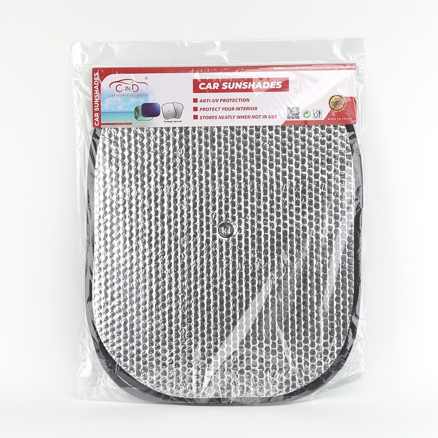 Combo 2 Tấm Che Nắng Ô Tô Xốp Cách Nhiệt Tròn Nhỏ Màu Lá Phủ Bạc CIND CD-C044 (36x44cm) - Nhập Khẩu Chính Hãng