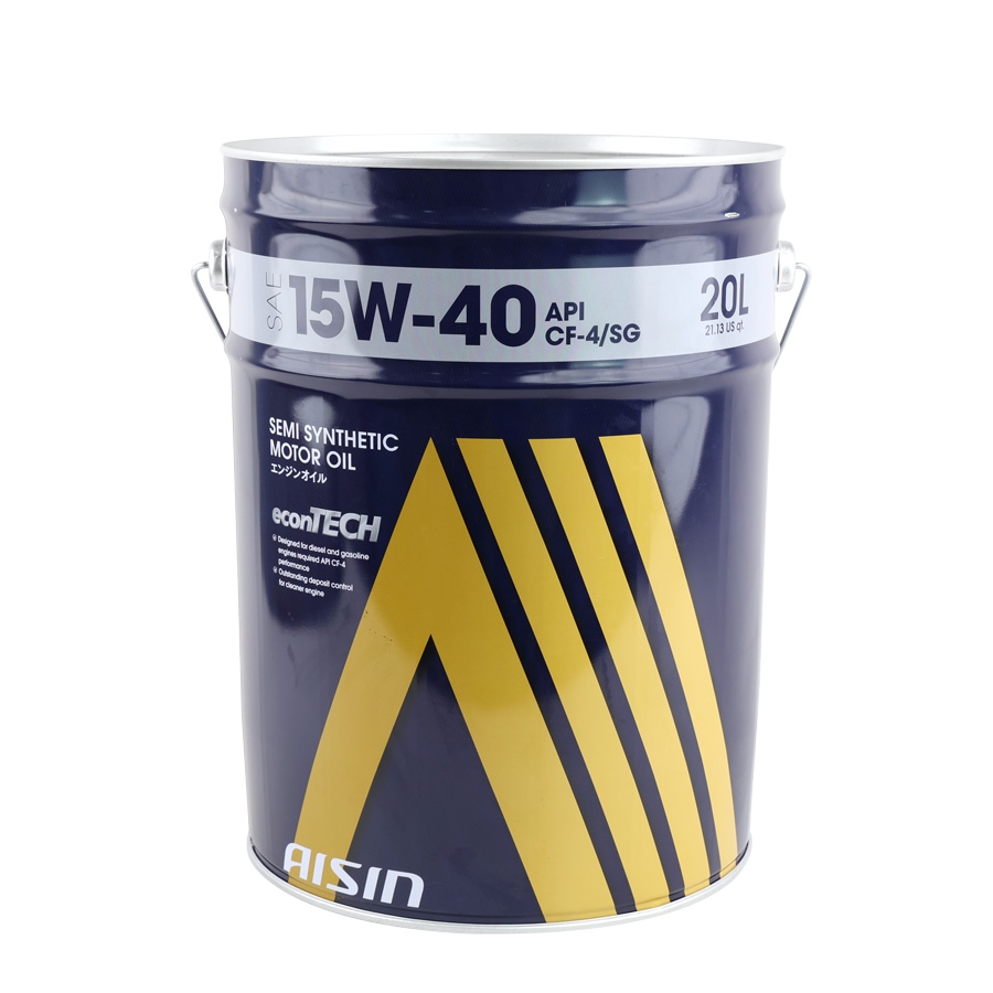 Dầu Nhớt Bán Tổng Hợp AISIN Econtech+ CF4/SG 15W40 20 Lít ECSF154PL - Nhập Khẩu Chính Hãng