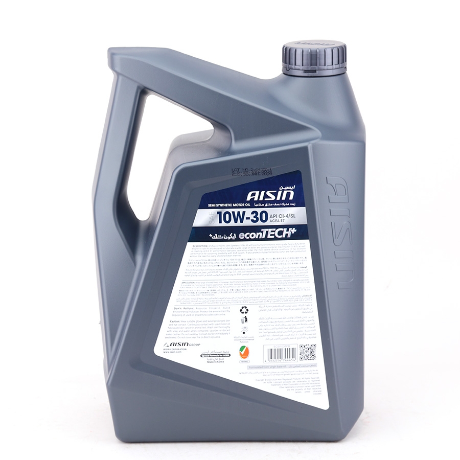Dầu Nhớt Bán Tổng Hợp AISIN Econtech+ CI4/SL 10W30 6 Lít ECSI1036PB - Nhập Khẩu Chính Hãng