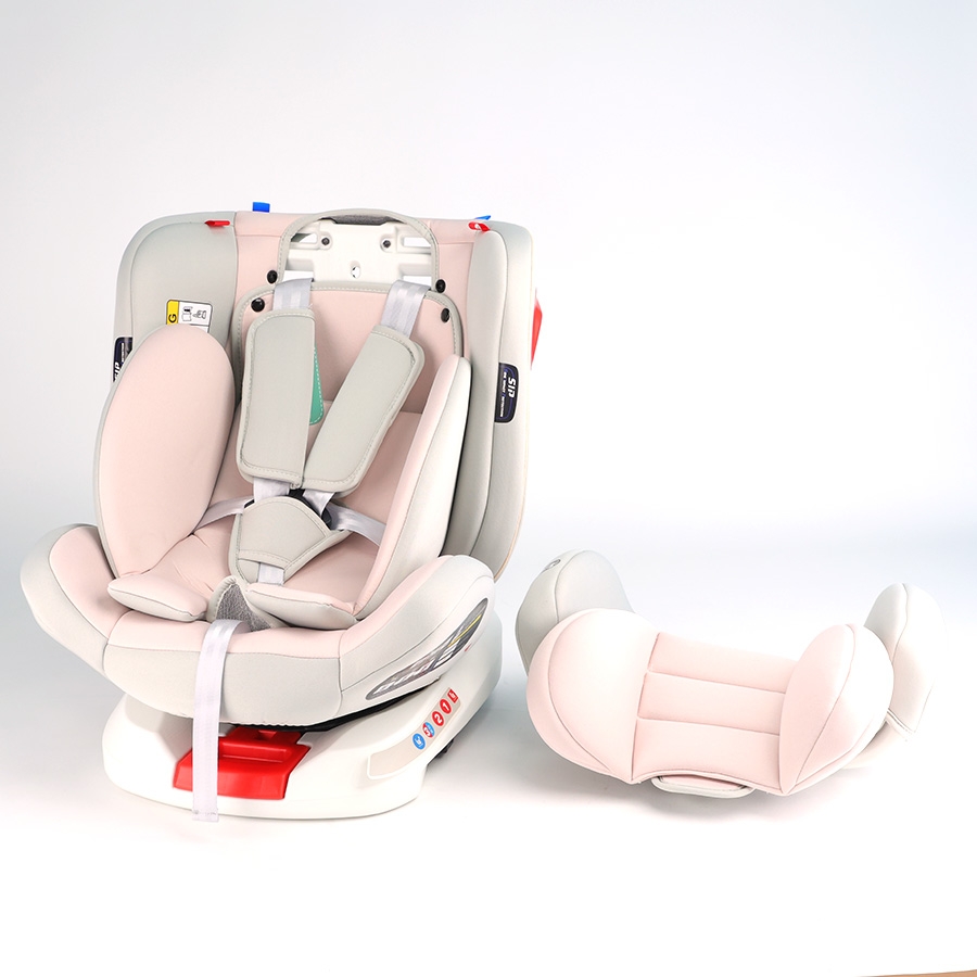 Ghế An Toàn Cho Trẻ Em QM-360A ISOFIX + Xoay 360° Thông Minh + Khoá An Toàn 5 Điểm Phiên Bản Hiện Đại Màu Hồng Ngọt Ngào - Nhập Khẩu Chính Hãng