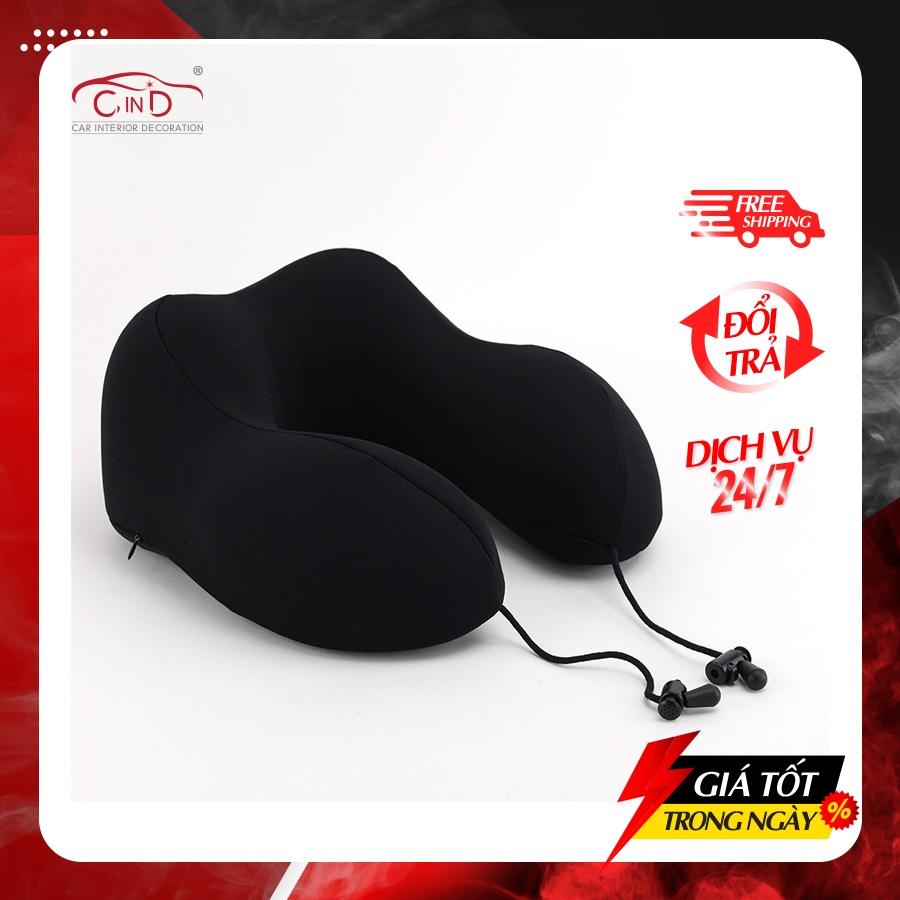 Gối Cổ Chữ U Cao Su Non Định Hình Đa Năng Massage Xoay 2 Chiều Hồng Ngoại Tích Điện CIND Chống Đau Mỏi Vai Gáy, Tựa Cổ Đi Máy Bay, Ô Tô, Du Lịch, Văn Phòng - Nhập Khẩu Chính Hãng