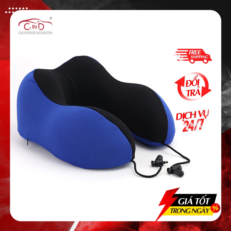 Gối Cổ Chữ U Cao Su Non Định Hình Đa Năng Massage Xoay 2 Chiều Hồng Ngoại Tích Điện CIND Chống Đau Mỏi Vai Gáy, Tựa Cổ Đi Máy Bay, Ô Tô, Du Lịch, Văn Phòng - Nhập Khẩu Chính Hãng