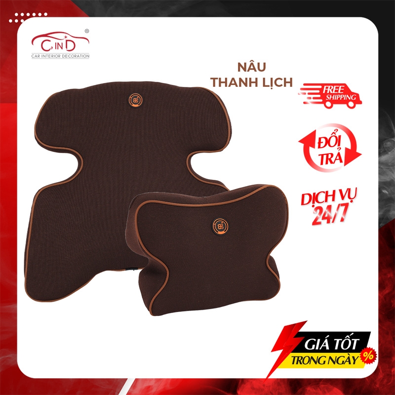 Gối Tựa Đầu Lót Lưng Cao Su Non Định Hình 4D Chống Đau Mỏi Vai Gáy Cột Sống CIND TK-028 - Nhập Khẩu Chính Hãng