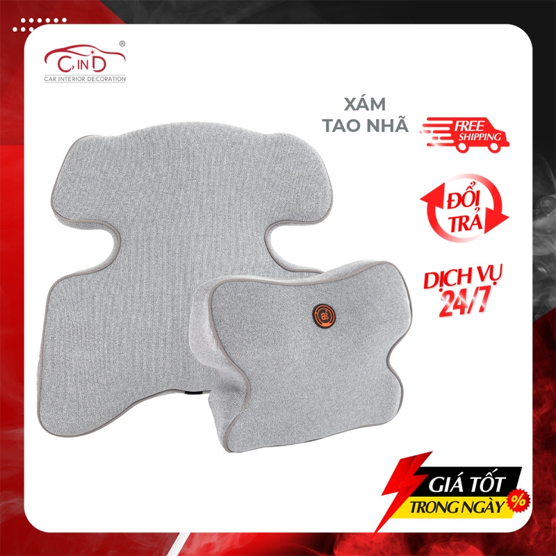 Gối Tựa Đầu Lót Lưng Cao Su Non Định Hình 4D Chống Đau Mỏi Vai Gáy Cột Sống CIND TK-028 - Nhập Khẩu Chính Hãng