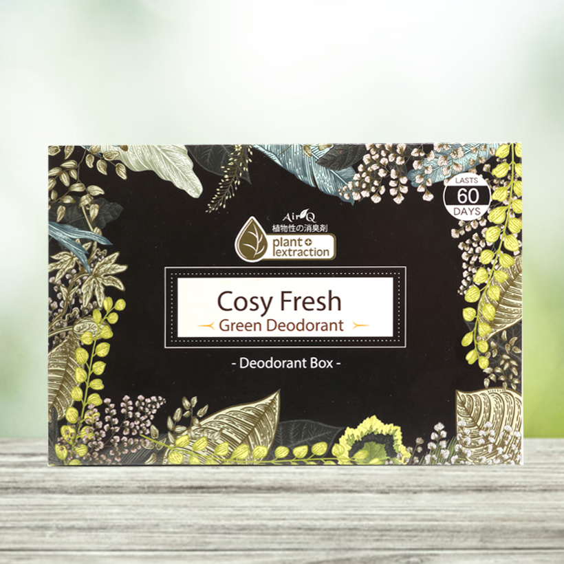 Hộp Thơm Khử Mùi Ẩm Mốc Trong Phòng, Ô Tô Hương Trà Xanh AIR-Q Cosy Fresh 160g - Nhập Khẩu Chính Hãng