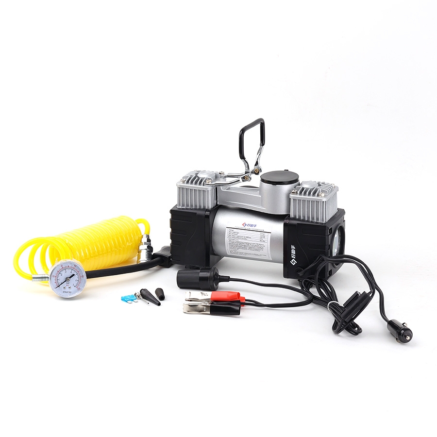 Máy Bơm Lốp Ô Tô 2 Xi-lanh 12V Công Suất Lớn Mạnh Mẽ Bơm Hơi Đa Năng HS-978A - Nhập Khẩu Chính Hãng