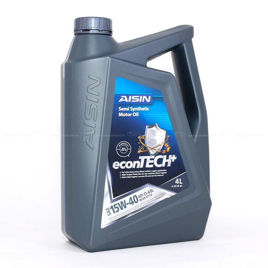 Nhớt Động Cơ AISIN ECSI1544P 15W-40 CI4 / SL Econtech+ Semi Synthetic 4L - Nhập Khẩu Chính Hãng