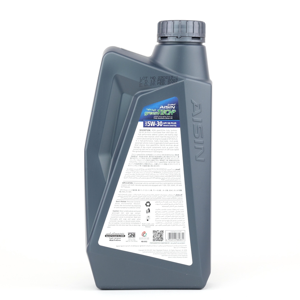 Nhớt Động Cơ AISIN ESFN0531P 5W-30 SN Plus Greentech+ Fully Synthetic 1L - Nhập Khẩu Chính Hãng