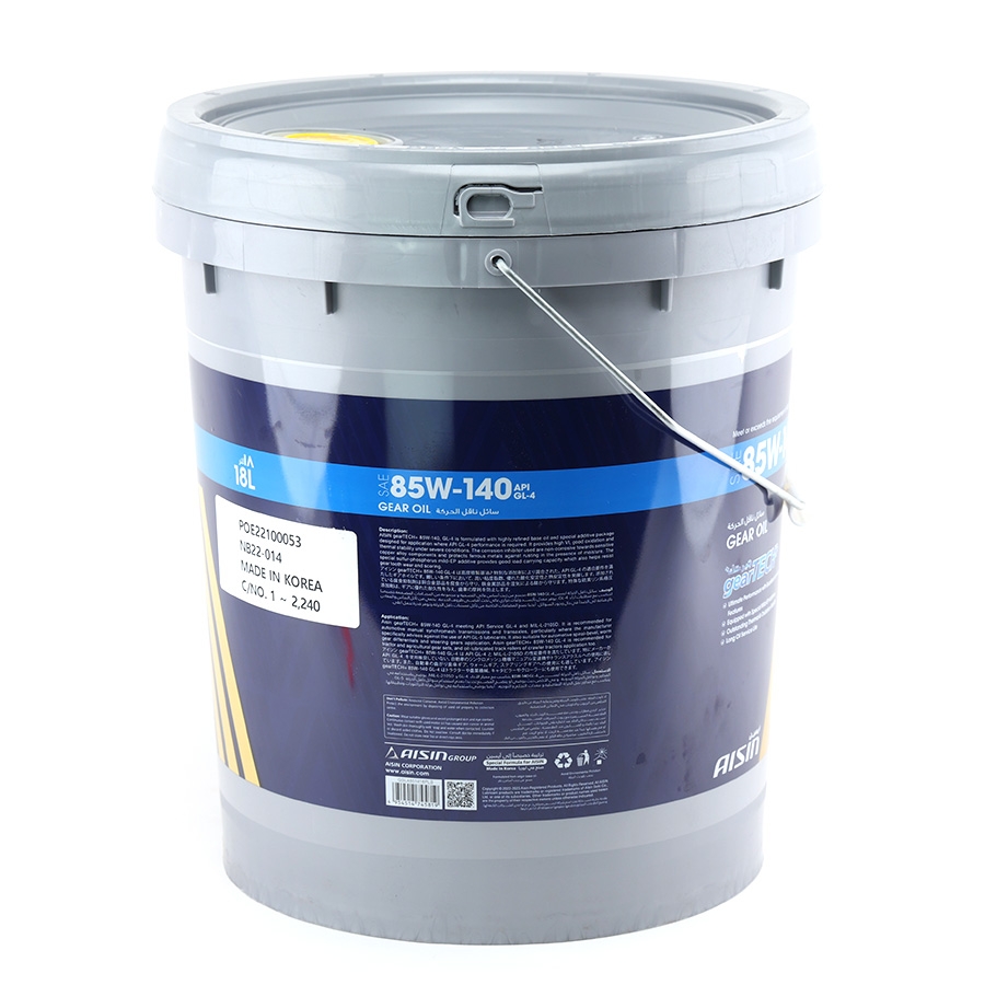 Nhớt Hộp Số AISIN Geartech+ GL-4 85W140 18 Lít GSL4851418PL - Nhập Khẩu Chính Hãng