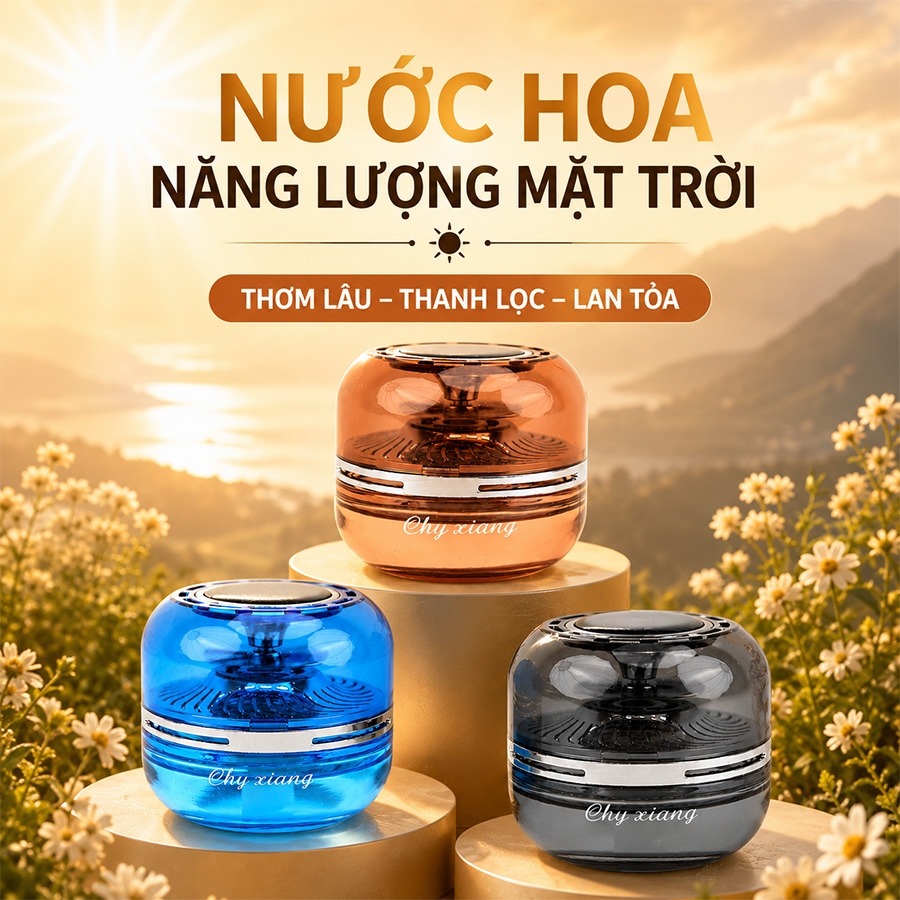 Nước Hoa Khử Mùi Trên Xe Ô Tô CIND QH001 Ocean - Hương Biển 55ml Năng Lượng Mặt Trời Khử Mùi Hiệu Quả Phù Hợp Cho Nhiều Dòng Xe