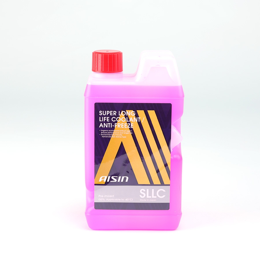 Nước Làm Mát Động Cơ Màu Hồng AISIN Super Long Life Coolant 50% 1 Lít SCPM50A1LPK - Nhập Khẩu Chính Hãng