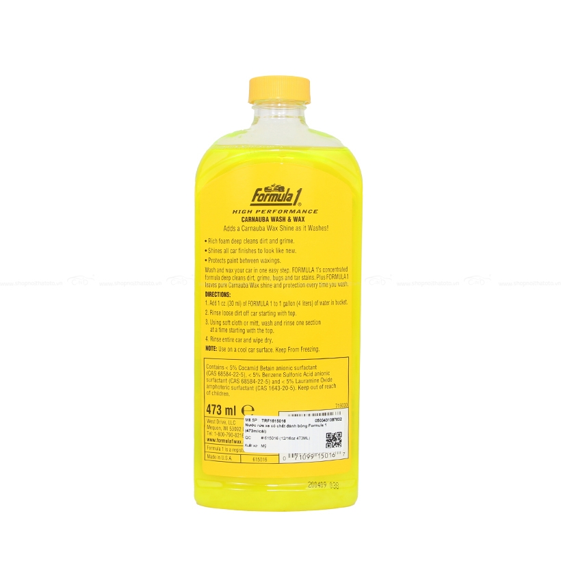 Nước Rửa Xe Cao Cấp FORMULA 1 615016 473ml - Nhập Khẩu Chính Hãng