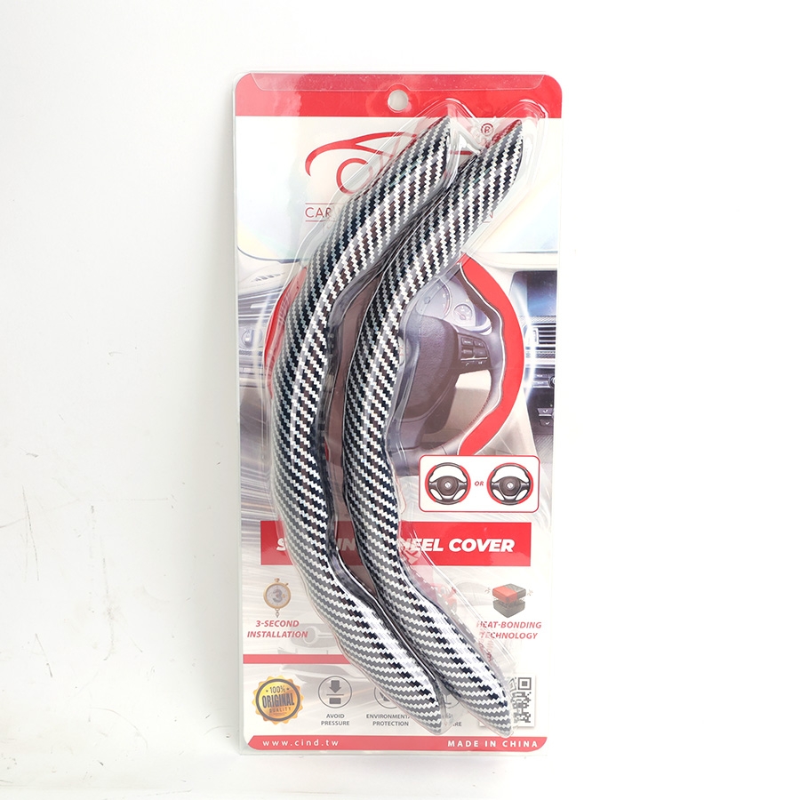 Ốp Bọc Vô Lăng CIND Carbon Bóng Thể Thao Mỏng Nhẹ Chống Trượt Phù Hợp Nhiều Dòng Xe