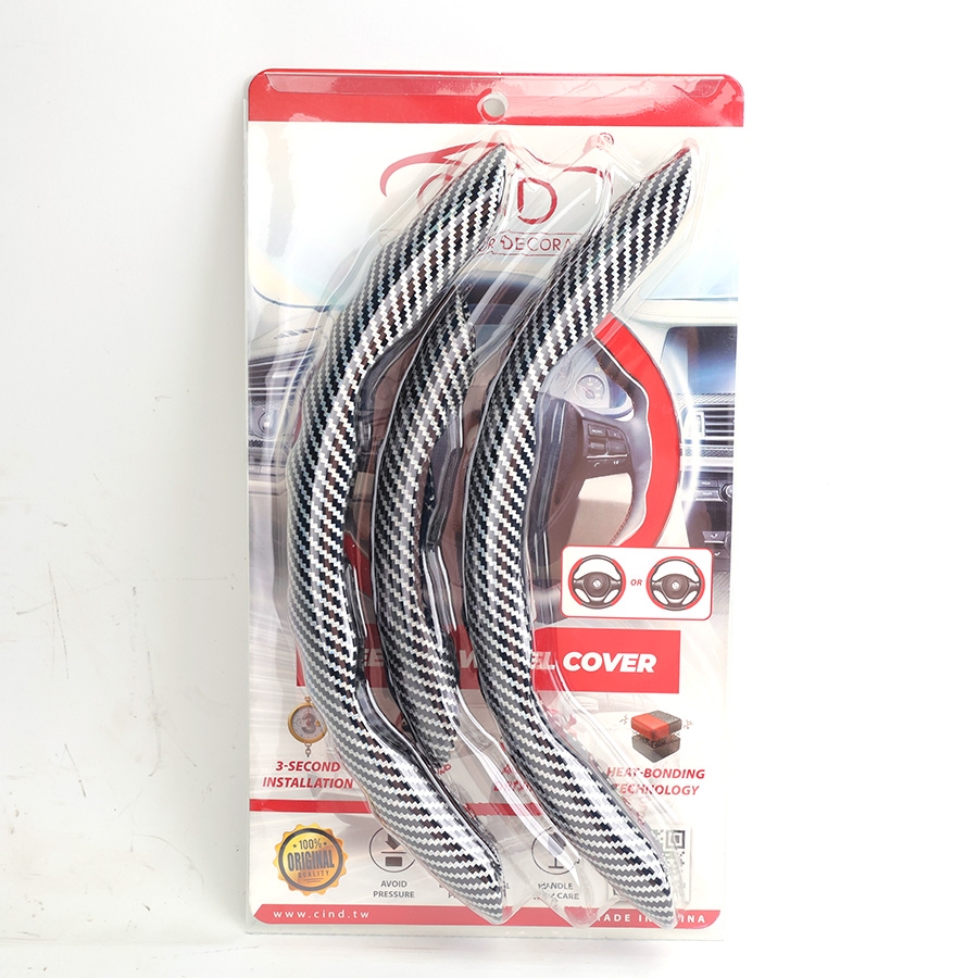 Ốp Bọc Vô Lăng CIND Carbon Bóng Thể Thao Mỏng Nhẹ Chống Trượt Phù Hợp Nhiều Dòng Xe