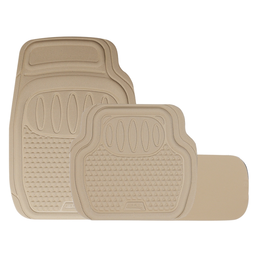 Bộ Thảm Lót Sàn Ô Tô Chống Trượt 3D 2357 Màu Kem 4 Chỗ - Nhập Khẩu Chính Hãng