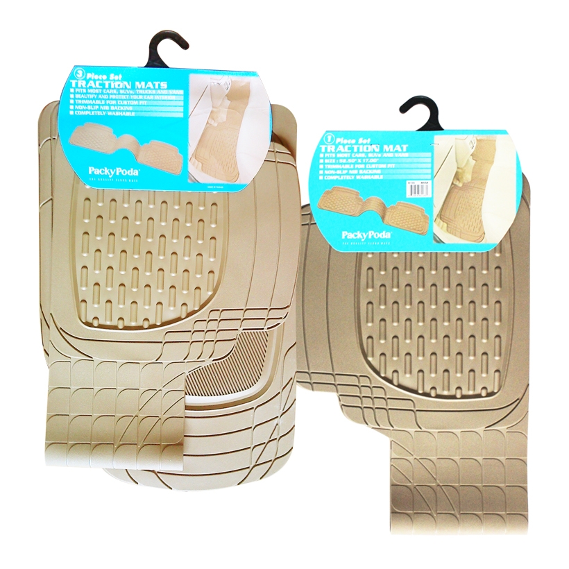 Bộ Thảm Lót Sàn Ô Tô PACKY PODA 6123-6117 Màu Kem 7 Chỗ - Nhập Khẩu Chính Hãng