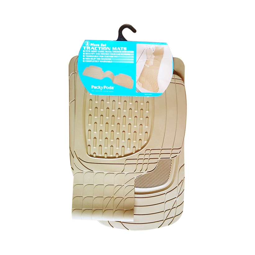 Bộ Thảm Lót Sàn Ô Tô PACKY PODA 6123-6117 Màu Kem 7 Chỗ - Nhập Khẩu Chính Hãng