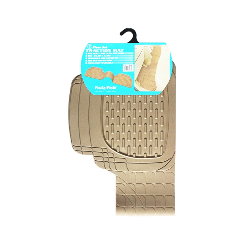 Bộ Thảm Lót Sàn Ô Tô PACKY PODA 6123-6117 Màu Kem 7 Chỗ - Nhập Khẩu Chính Hãng