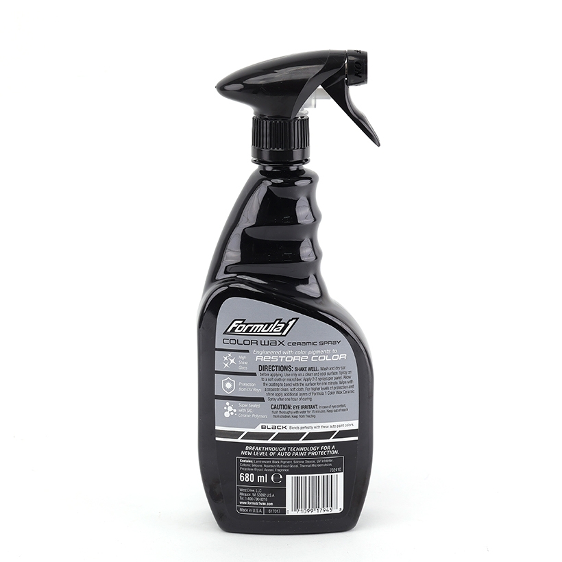Xịt Phủ Bóng Màu Đen Ceramic Color Wax SiO2 FORMULA 1 617945 680ml Khôi Phục Màu Xe Chống Tia UV Bóng Sâu Như Gương - Nhập Khẩu Chính Hãng