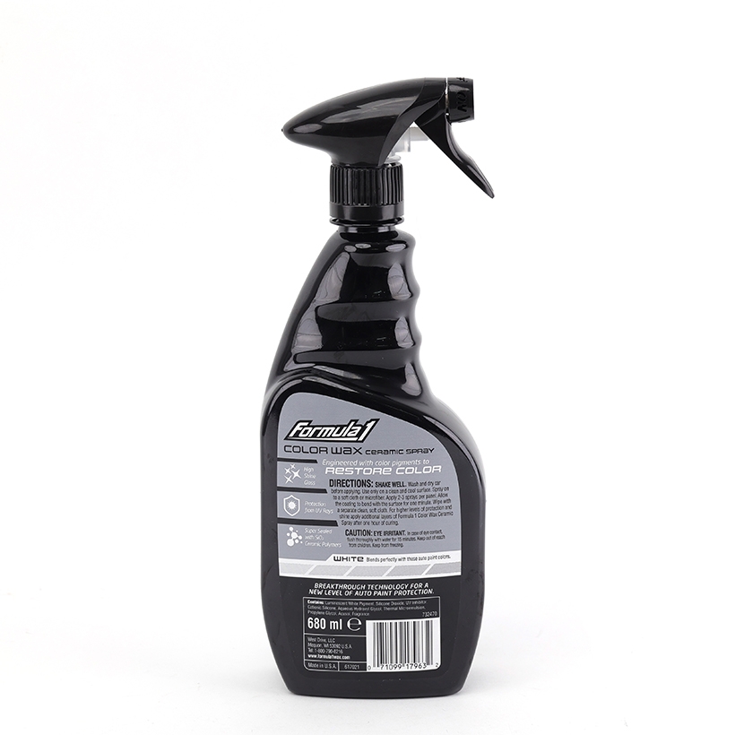 Xịt Phủ Bóng Màu Trắng Ceramic Color Wax SiO2 FORMULA 1 617963 680ml Làm Sáng Màu Xe Bóng Sáng Như Mới - Nhập Khẩu Chính Hãng