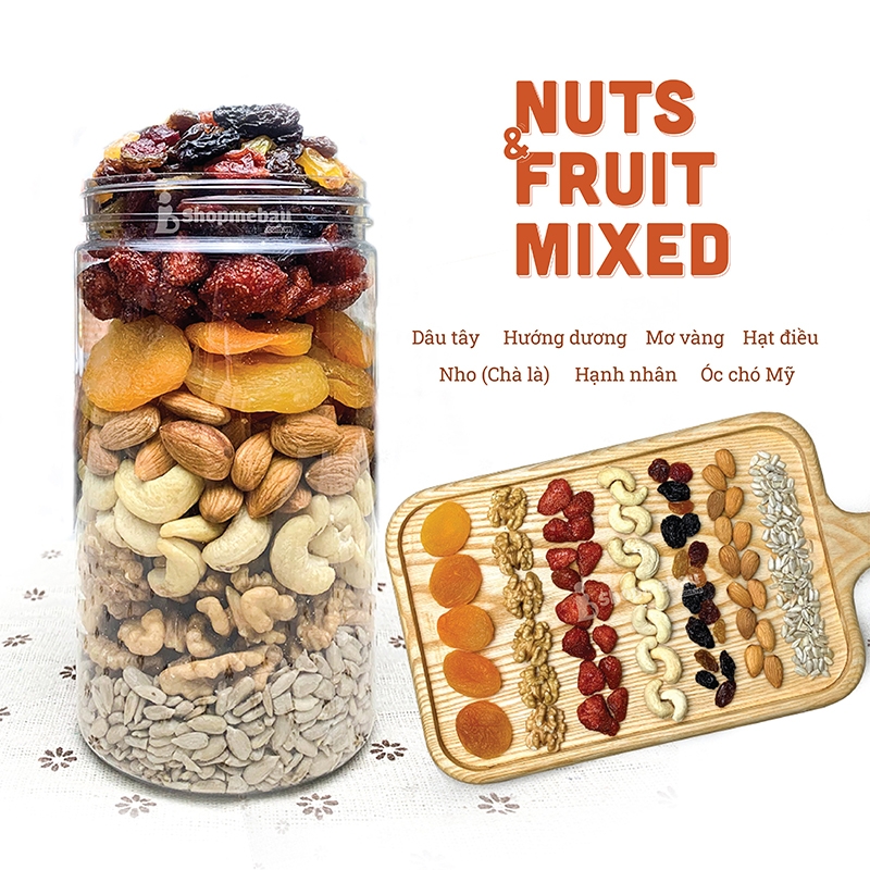 Mixnuts 7 hạt tổng hợp và trái cây đặc sản