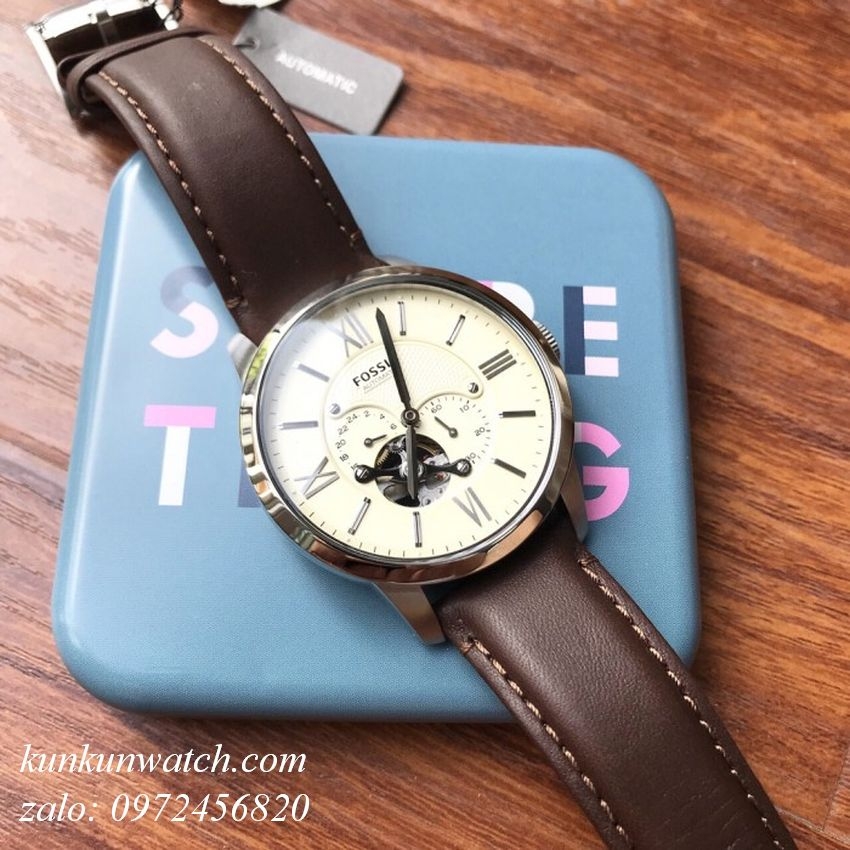 Đồng Hồ Nam Fossil ME3064 Automatic Lộ Cơ Mốc 7 Giờ Dây Da 44mm KUNKUN ...