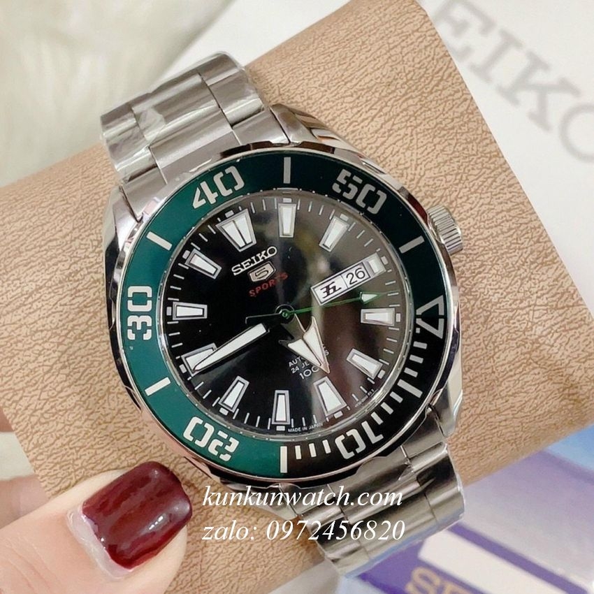 Đồng Hồ Nam Seiko 5 Sports Automatic Bezel Xoay Green 44mm KUNKUN WATCH